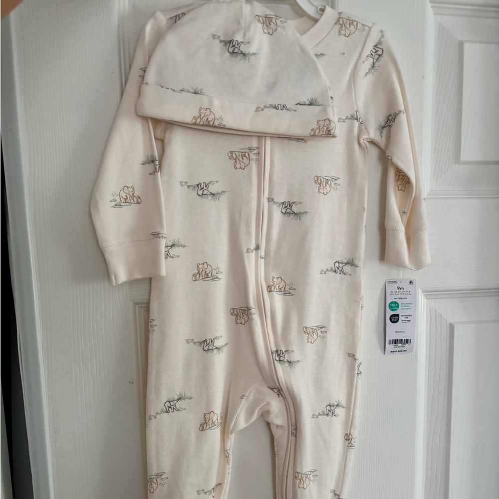 Carter’s 2 Way Zip Footed Pajamas with Hat